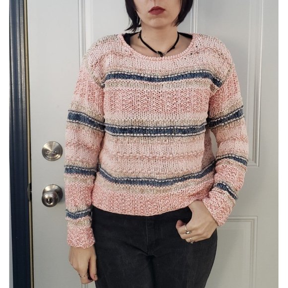 90s Liz Claiborne Pink Silk Blend Sweater - Picture 1 of 4